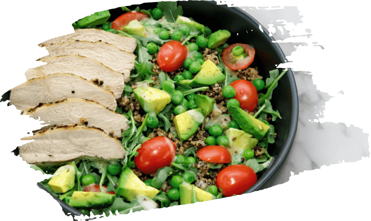 Salad with Green Goddess Dressing & Roasted Herbed Chicken Breast
