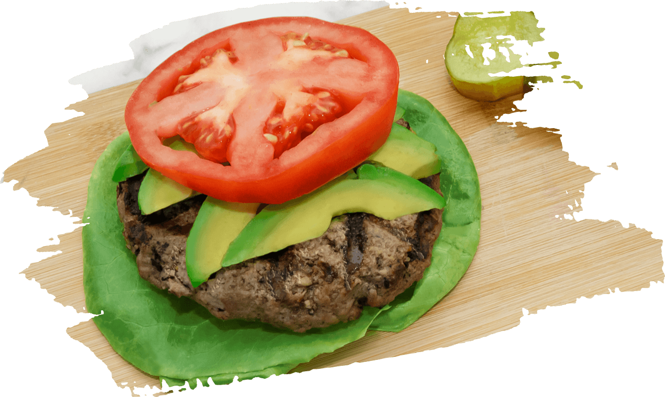 Bunless Bison Burgers with Crispy Potato Fries