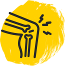 Illustration of joint pain at the knee