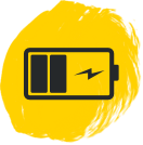 Illustration of a battery low on power