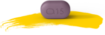 A picture of the RINVOQ pill which is a purple tablet with “a15” imprinted on it