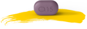 A picture of the RINVOQ pill which is a purple tablet with “a15” imprinted on it