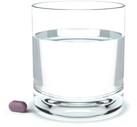 Water glass and RINVOQ pill