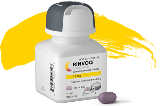 RINVOQ Bottle and Once-Daily Pill