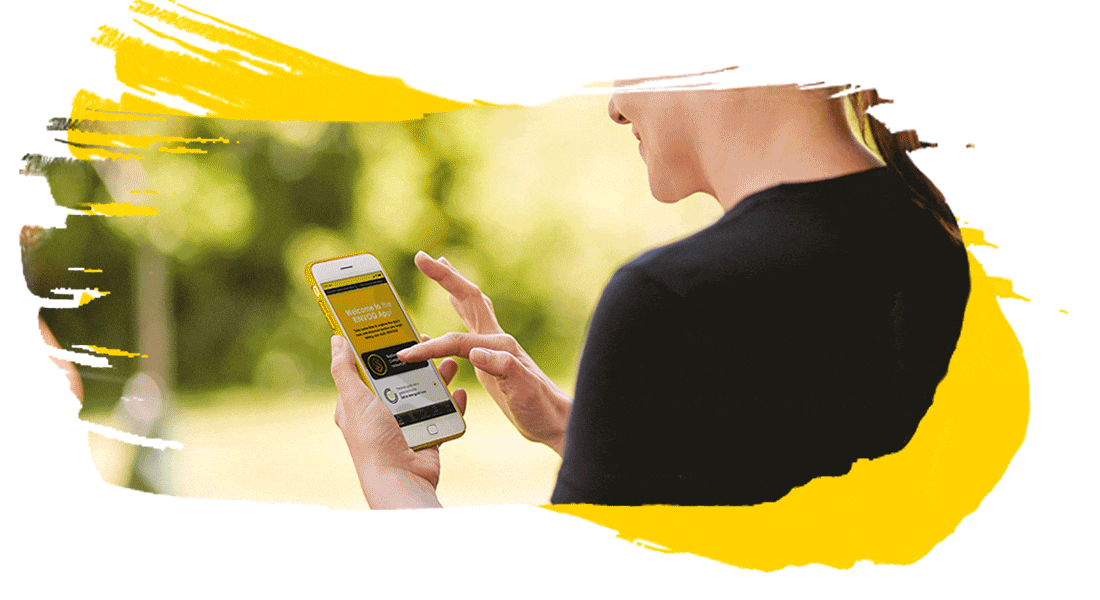 Woman using the RINVOQ Complete App
