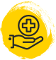 Open palm icon with a plus sign above it.